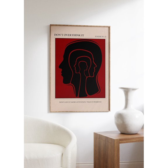 Self Affirmation Retro Head Silhouette Art, Unframed Paper Poster 8x10in