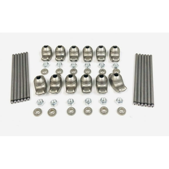Self Aligning Rocker Arm & Pushrod Set compatible with 1987-1991 Chevy V6 262 4.3L