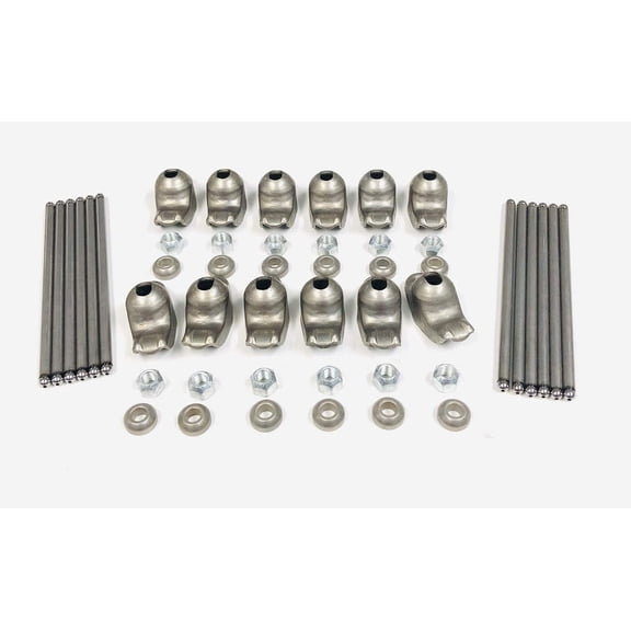 Self Aligning Rocker Arm & Pushrod Set compatible with 1987-1991 Chevy V6 262 4.3L