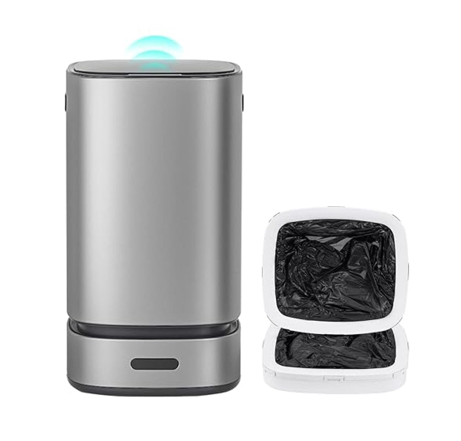 Self-Bagging Automatic Trash Can Stainless Steel 4 Gallon Sensor Trash ...