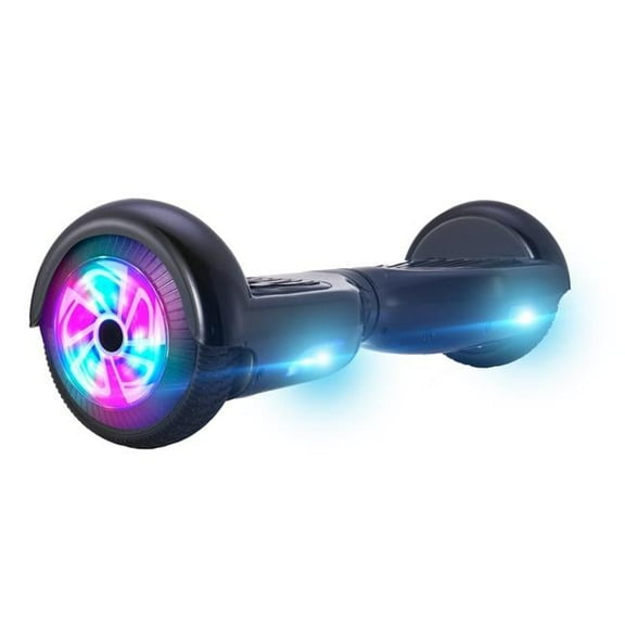 Self Balancing Electric Scooter Hoverboard with Chrome Bluetooth Speakers, Black