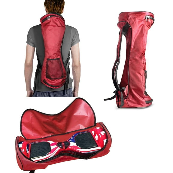 Self-Balancing Scooter Carrying Backpack Bag for 6.5" 7" and 8" Two-Wheel Hover Board Bag Smart Balancing Scooters Storage Case Red
