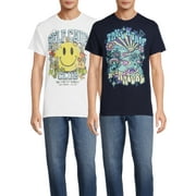 Self Care Club & Take a Trip With Nature Short Sleeve Men's Graphic Tees, 2-Pack
