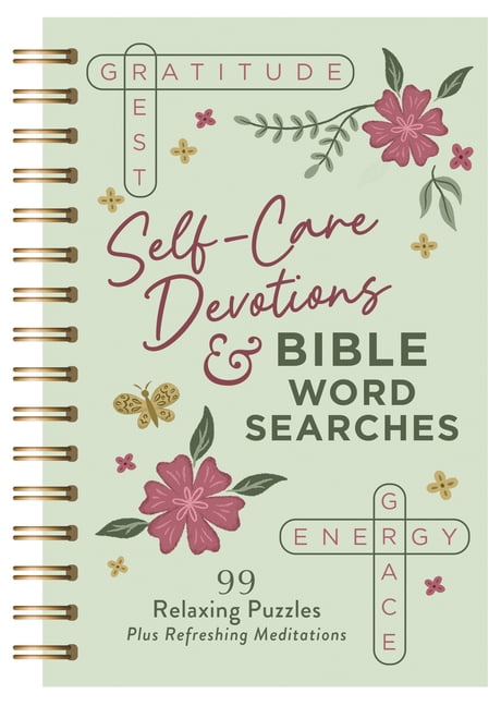 Self-Care Devotions and Bible Word Searches: 99 Relaxing Puzzles Plus Refreshing Meditations, (Spiral-Bound)