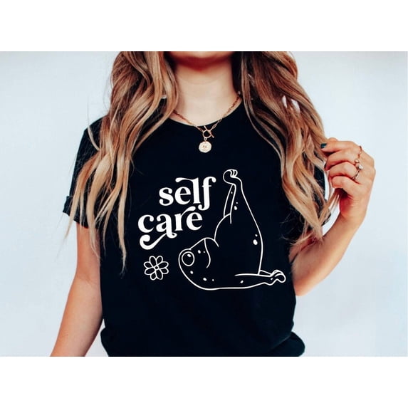 Self Care Frog Shirt: Yoga Sweatshirt, Frog Lover Gift, Full Size S-5XL