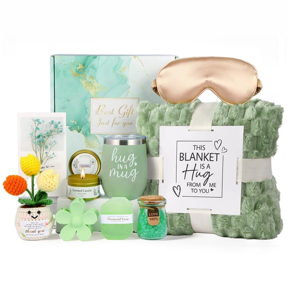 Self Care Gift Basket A01 Green Spa Care Package for Gifting
