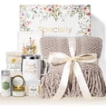 thumbnail image 1 of Self Care Gifts for Women, 8 Pcs Birthday Gift Get Well Soon Gift Baskets, Thinking of You Sympathy Gifts Baskets Spa Care Package with Knitted Tassel Blanket, Mothers Day Gifts for Mom, Khaki, 1 of 9