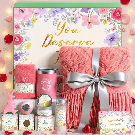 Self Care Gifts for Women, Get Well Soon Gift Baskets for Women, Mother’s Day Birthday Gifts, Thinking of You Care Package, Relaxing Spa Gift Set for Wife, Mom, Girlfriend
