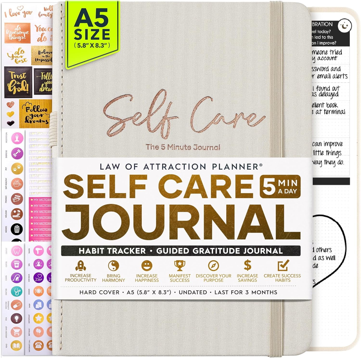 Self Care Journal - 5 Minute Mental Health & Manifestation Journal | 90 ...