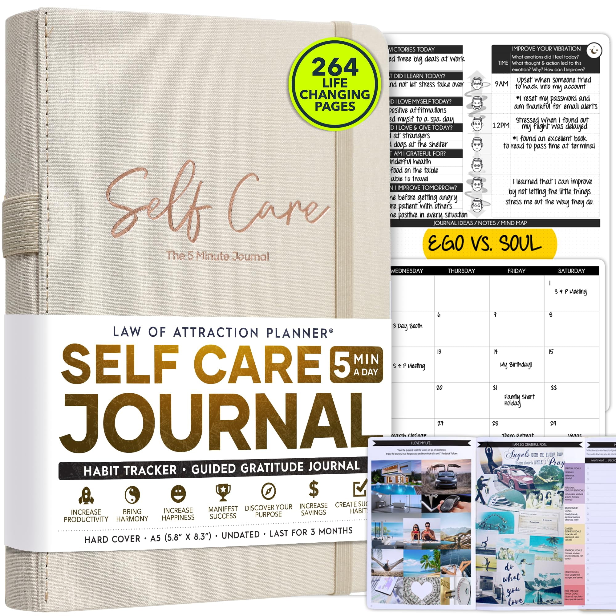 Self Care Journal - 5 Minute Mental Health & Manifestation Journal | 90 ...