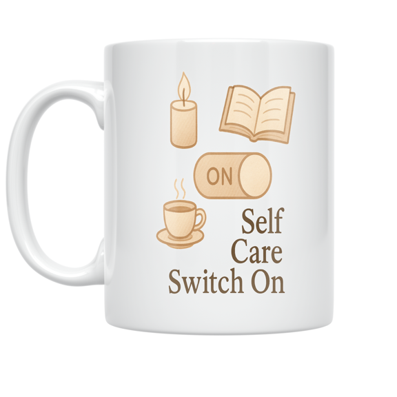 Self Care Switch On Design - Wellness Enthusiast - 11 oz Ceramic Coffee Mug