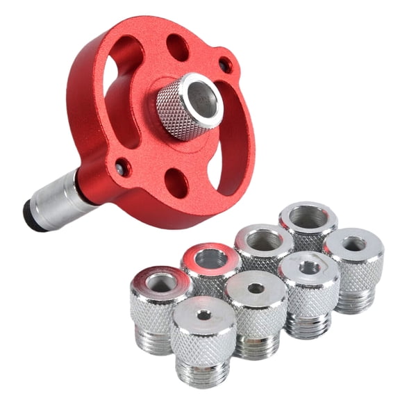 Self-Centering Dowel Jig, Handheld Drill Guide for Straight Holes, Wood Panel Hole Punch Locator Tool
