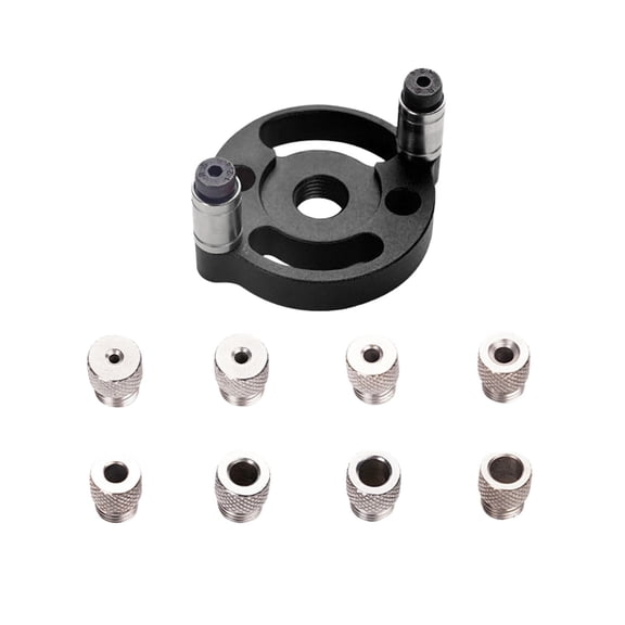 Self-Centering Doweling Jig,Dowel Drill Guide,Handheld Drill Guide,Precision Drill Guide for Flawless Woodworking Joints Hole Drill Positioner Locator Self Center Dowel Jig,2.7x2.28 inch (Black)
