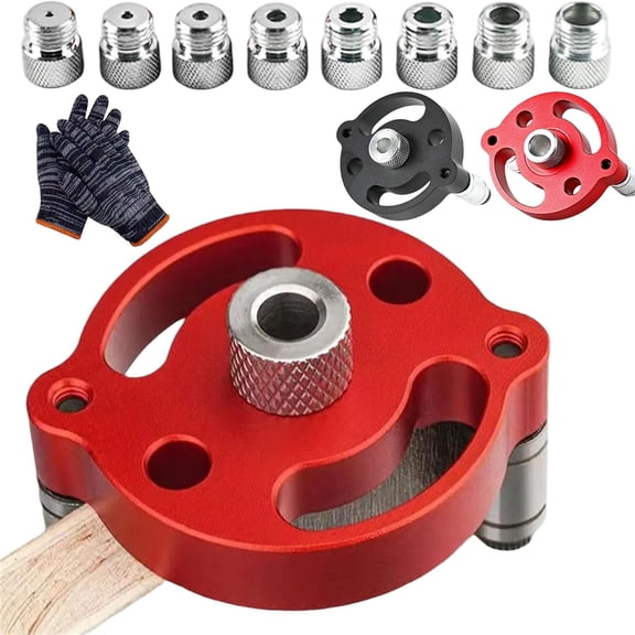 Self-Centering Doweling Jig – Precision Drill Guide for Flawless Woodworking Joints 3/4/5/6/7/8/9/10mm, Handheld Adjustable Alignment Jig, Cabinet Furniture Carpentry DIY Tool