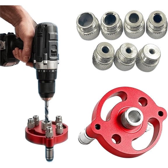 Self-Centering Doweling Jig  Precision Drill Guide for Flawless Woodworking Joints 3/4/5/6/7/8/9/10mm,Handheld Alignment Locator Tool for Woodworking Joints