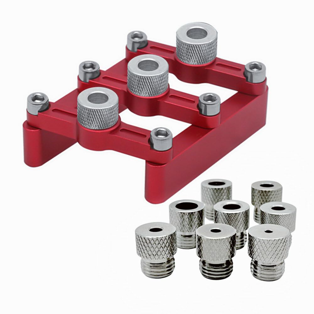 Self Centering Dowelling Jig Woodworking Joinery Hole Drill Guide Wood Dowel Hole Positioner Locator with 3-10mm Drill Sleeves