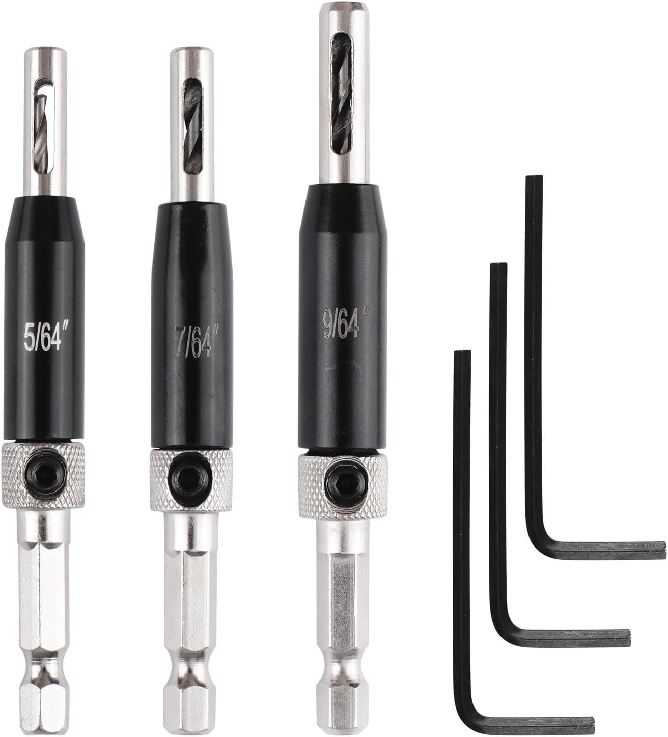 Hinge Tapper Self Centering Drill Bit Set, 3Pcs Professional Self-Centering Hinge ...