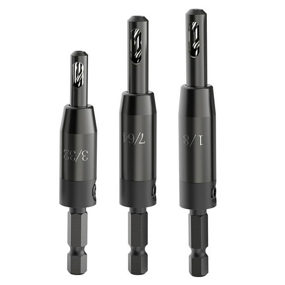 Self Centering Drill Bit Set, for 1/4 in Hex Shank Drill