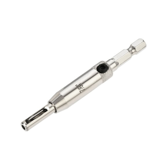 Self Centering Hinge Tapper Core Drill Bit, Hole Puncher, 7/64 Diameter, for Woodworking Silver