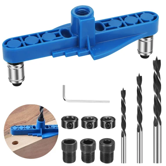 Self Centering Pocket Hole Jig 6/8/10mm Woodworking Doweling Drill Guide Locator