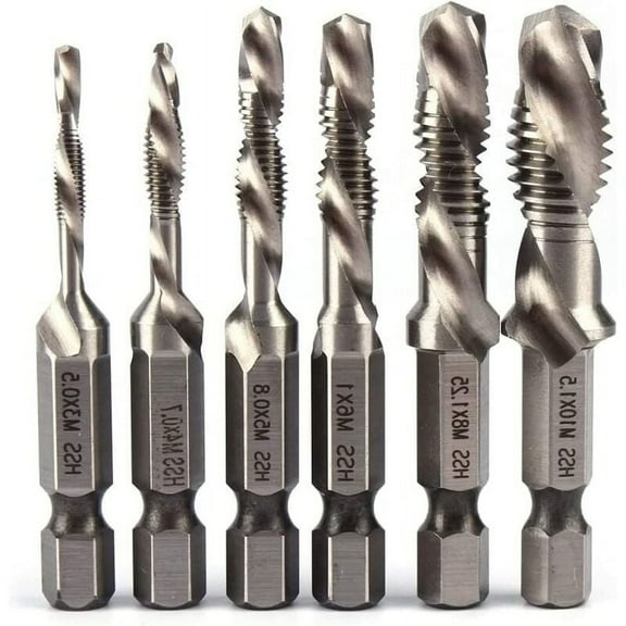 Self-Centering Tap Drill Bits, Easy To Use Hexagon Handle Tools For Soft Metal Drilling And Tapping, Featuring High-speed Steel Durability And Stable Performance (6Pcs)
