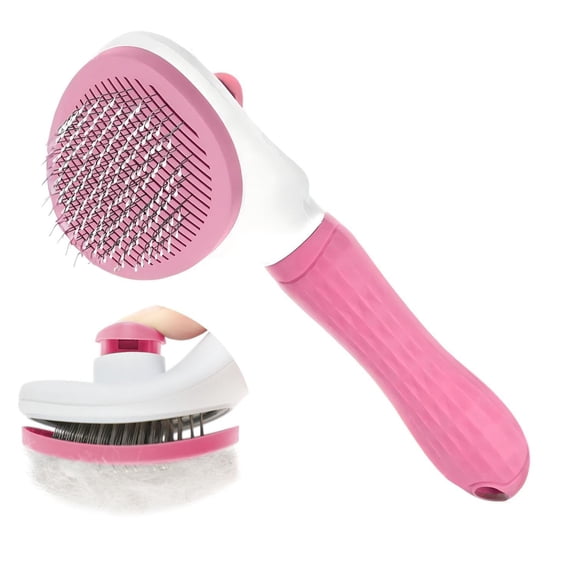 Self-Clean Undercoat Grooming Rake, Skin-Gentle Loose Fur Remover for Long & Sho