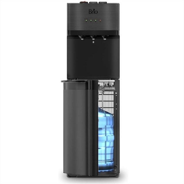 Self Cleaning Bottom Loading Water Cooler Water Dispenser Black