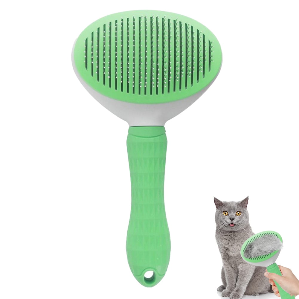 Self Cleaning Brush, Dog Cat Bunny Pet Grooming Shedding Brush Easy to Remove Loose Undercoat