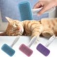 thumbnail image 1 of Self‑Cleaning Cat Brush for Shedding, Pet Brushes for Indoor Dogs Cats, Cat Brush for Long or Short Haired Cats, Cat Grooming Brush Cat Comb for Kitten Rabbit Massage, One‑Click Fur Release, Purple, 1 of 4