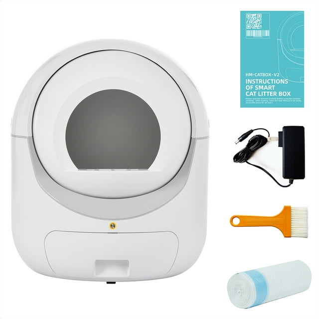 Self Cleaning Cat Litter Box 2.4G WiFi Automatic Dumping Safety Self