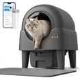 thumbnail image 1 of Self Cleaning Cat Litter Box, 90L Large Capacity with APP Control & Smart Safety Sensors, Cats 2.2–15 lbs, Quiet Operation, Easy Clean Detachable Globe, Charcoal Gray, 1 of 8