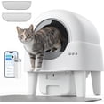 thumbnail image 1 of Self Cleaning Cat Litter Box, 90L Large Capacity with APP Control & Smart Safety Sensors, Cats 2.2–15 lbs, Quiet Operation, Easy Clean Detachable Globe, Cream White, 1 of 8