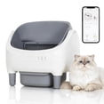 thumbnail image 1 of Self-Cleaning Cat Litter Box with APP, WiFi Control, Open-Top Design, 10.5L Odor-Free Sealed Bin, 7-Point Safety Sensors, for Multiple & Large Cats, Ultra-Quiet Automatic Litter Box Trash Bag,Grey, 1 of 8