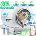 thumbnail image 1 of Self Cleaning Cat Litter Box, Automatic Cat Litter Box for Multiple Cats, Sensor Protection, 65L Capacity, Wifi APP Control, Odor Removal, 2 Rolls Liner, 1 of 10