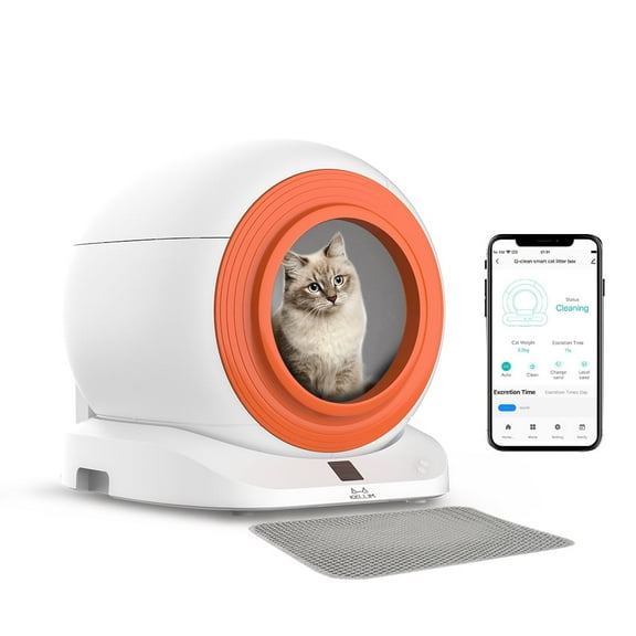 KKLLIM Self-Cleaning Smart Litter Box with Air Duct & Bags, 65L+9L Capacity, WiFi App Control, for Multi-Pet Households