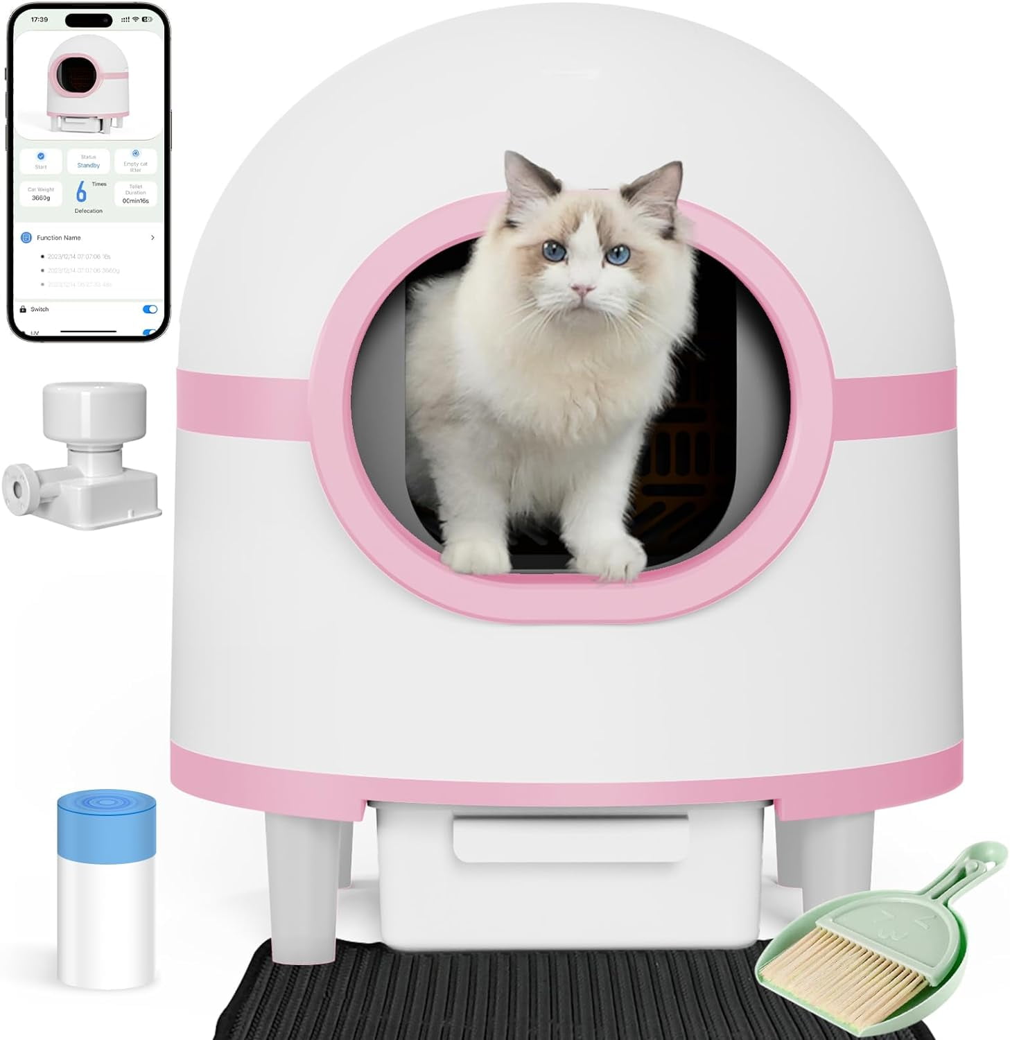 SelfCleaning Cat Litter Box Automatic, DustReducing, EasytoUse, Safe & Comfortable, Durable