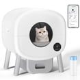 thumbnail image 1 of Self Cleaning Cat Litter Box/Automatic Kitty Litter boxes Less Smell/Large Wastes Bin Capacity No Scooping/Anti Pinch/Smart App Monitoring/Garbage Bag,White, 1 of 7