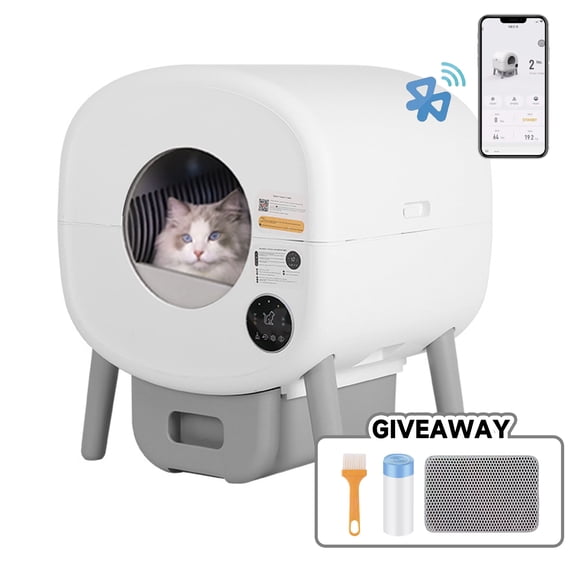 Self Cleaning Cat Litter Box - The Game Changer for Cat Owners, Automatic Cat Litter Box with APP Control, 100% Safe, Odor Removal, Large Space for Multiple Cats