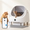 thumbnail image 1 of Dateyes Open Top Self-Cleaning Cat Litter Box, Smart App Control with Safety Sensors, Includes Litter Mat & Odor Fragrance Box, White, 1 of 7