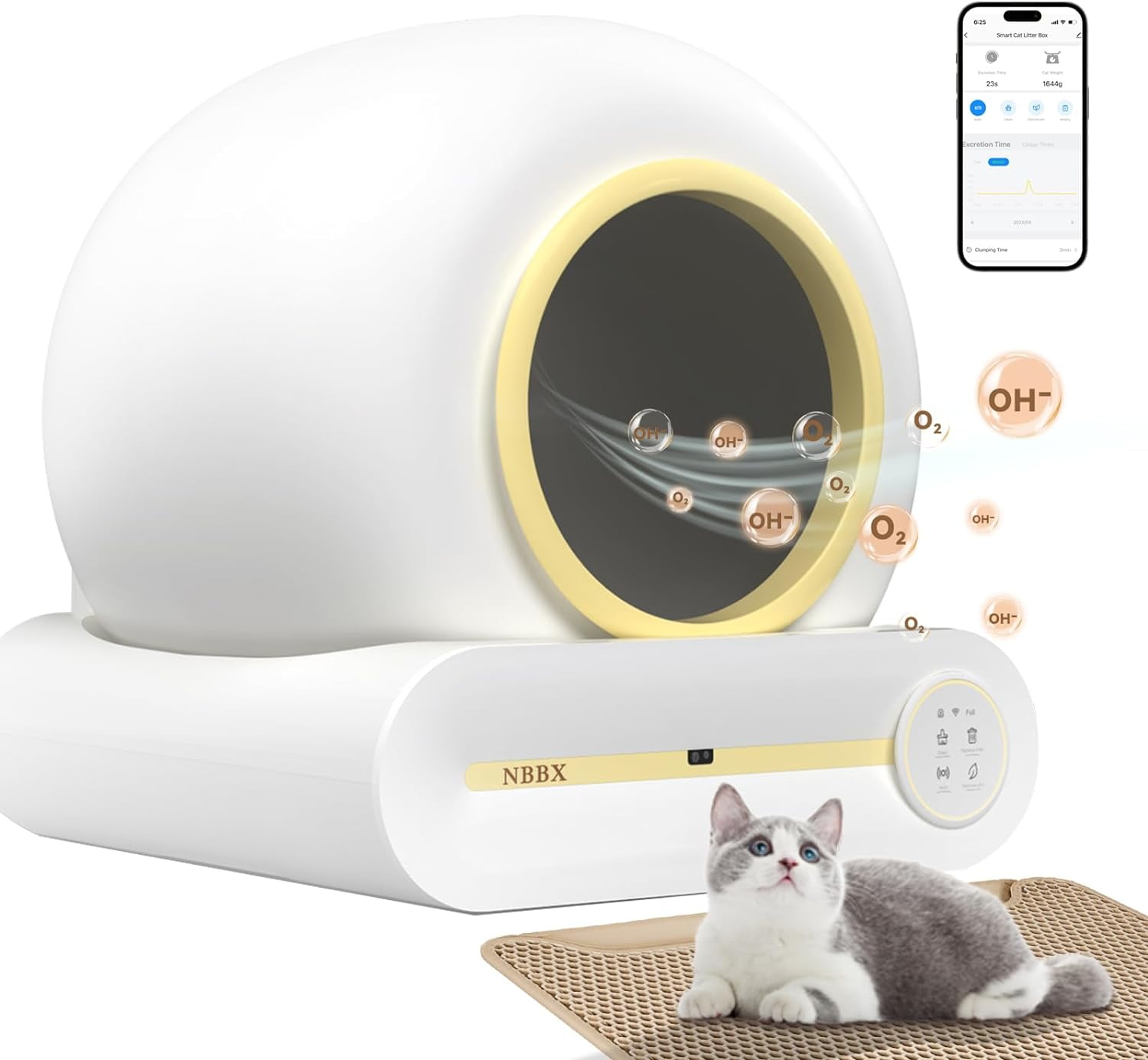 Self Cleaning Cat Litter Box, Smart Kitty Litter Box Automatic Cleaning