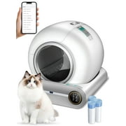 Self Cleaning Cat Litter Box, Upgraded 65L+9L Extra Large Automatic Litter Box for Multiple Cats, Features negative ion Sterilization and Deodorization, APP Control, Health Monitor