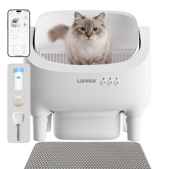 Self Cleaning Cat Litter Box for multiple cats, Smart Automatic Cat Litter Box with Wifi APP Control, Large Capacity with Cat Mat & Cleaning Kit Liner & Odor-Removal