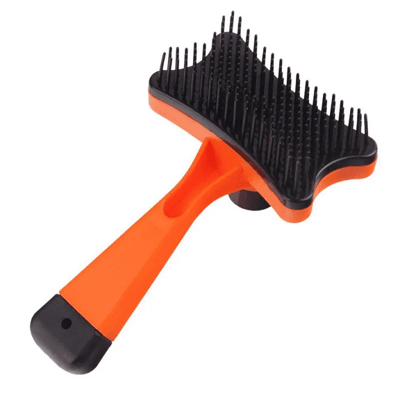 Self-Cleaning Grooming Brush for Cats & Dogs, Orange