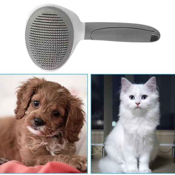 Self Cleaning Grooming Brush for Dogs and Cats Efficiently Loose Undercoat Hair Deshedding Tool with Push Button Design for Home Pet Care