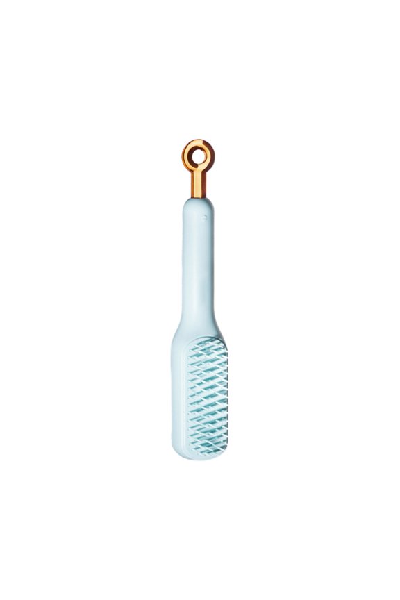 Self Cleaning Hair Brush, Easy Clean Retractable Bristles and Detangling Oval Brush, Anti Detangling Brush for Curly, Straight, Thick, Wet & Dry Hair, Easy Clean Hair Brush for Women & Men,Blue