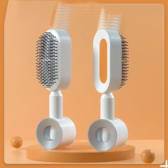 Self Cleaning Hair Brush ,New 3D Air Cushion Massager Brushes Airbag Massage Comb Brush Detangler,Stylish Appearance of Electroplated ,Detangling Anti Static Hairbrush Cleaner for Men And Women,Orang