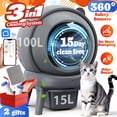 thumbnail image 1 of Self Cleaning Litter Box, 100 L+15L Automatic Cat Litter Box Self Cleaning for Multiple Cats, with Safety Protection, App Control,2 Roll Garbage Bags+Cat Litter Mat, 1 of 13