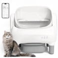 thumbnail image 1 of Self Cleaning Litter Box, 95 L Automatic Cat Litter Box Self Cleaning for Multiple Cats, with Safety Protection, App Control,1 Roll Garbage Bags,White, 1 of 7