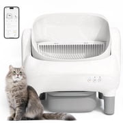 Self Cleaning Litter Box, 95 L Automatic Cat Litter Box Self Cleaning for Multiple Cats, with Safety Protection, App Con