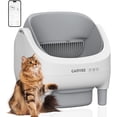 thumbnail image 1 of Self Cleaning Litter Box - Automatic Cat Litter Box with APP Control - Odor-Free Waste Disposal Includes Trash Bags - Large Waste Bin - Open-Top - for Multiple Cats - Light Grey, 1 of 9